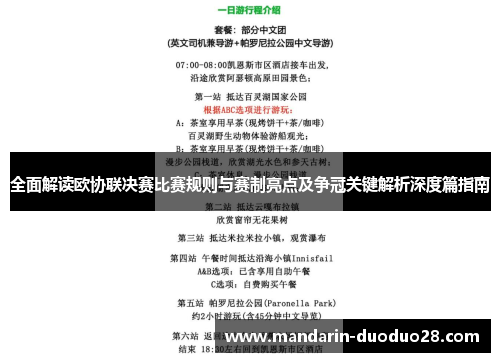 全面解读欧协联决赛比赛规则与赛制亮点及争冠关键解析深度篇指南